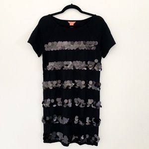 Joe Fresh Black Disk Sequin Tunic Dress Size M